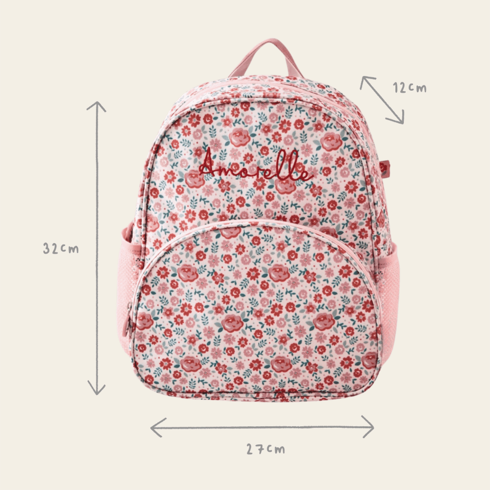 Personalised Pink Ditsy Print Classic Medium Backpack