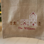 Personalised Neutral Gingerbread House Table Runner