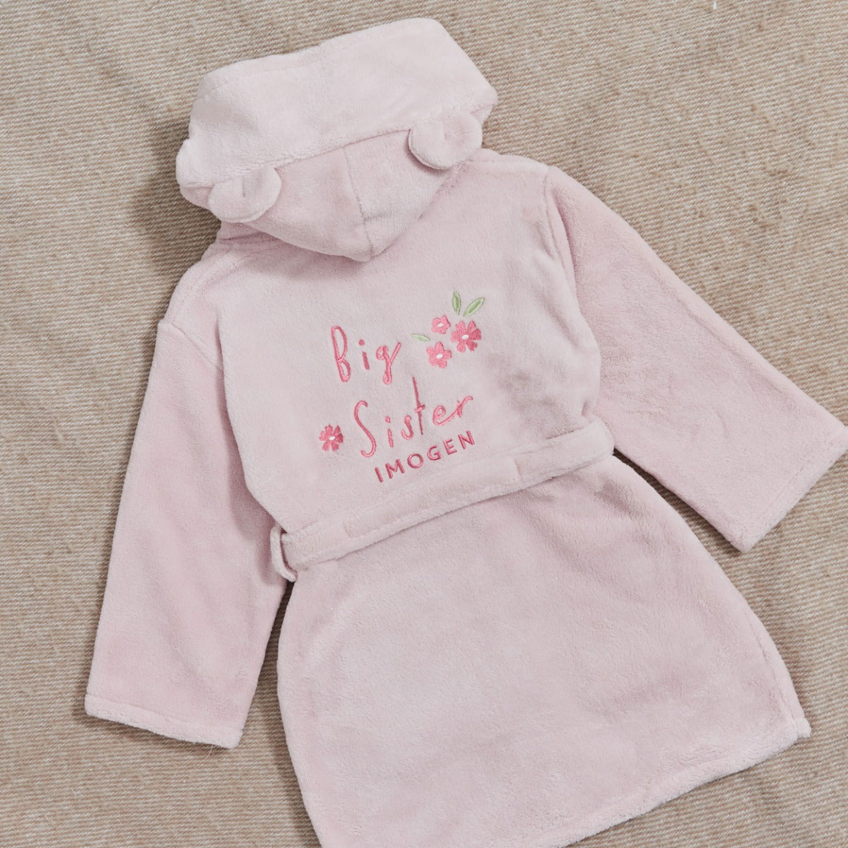 Personalized Big Sister Pink Fleece Robe
