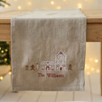 Personalised Neutral Gingerbread House Table Runner