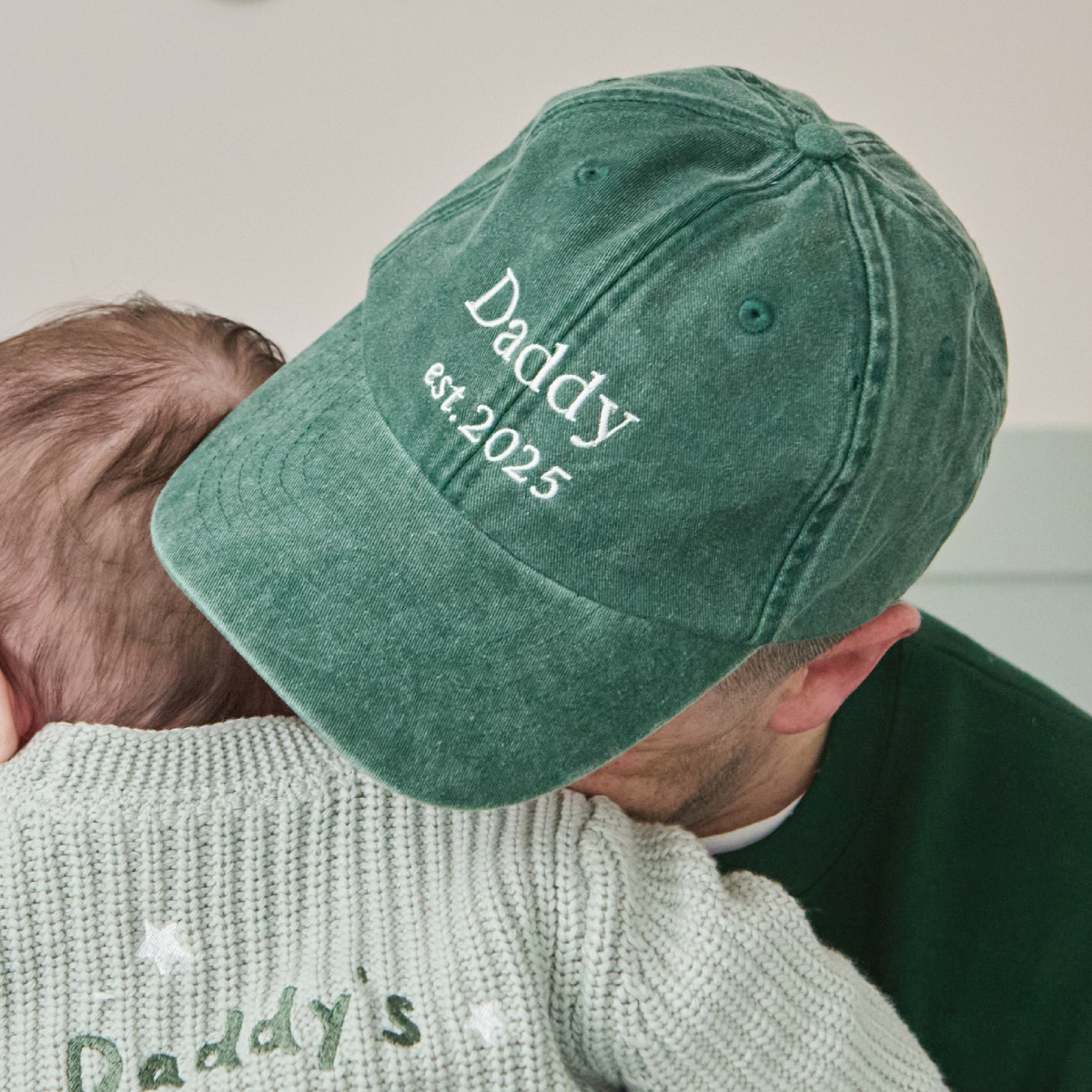Personalised Family Vintage Cap in Bottle Green 