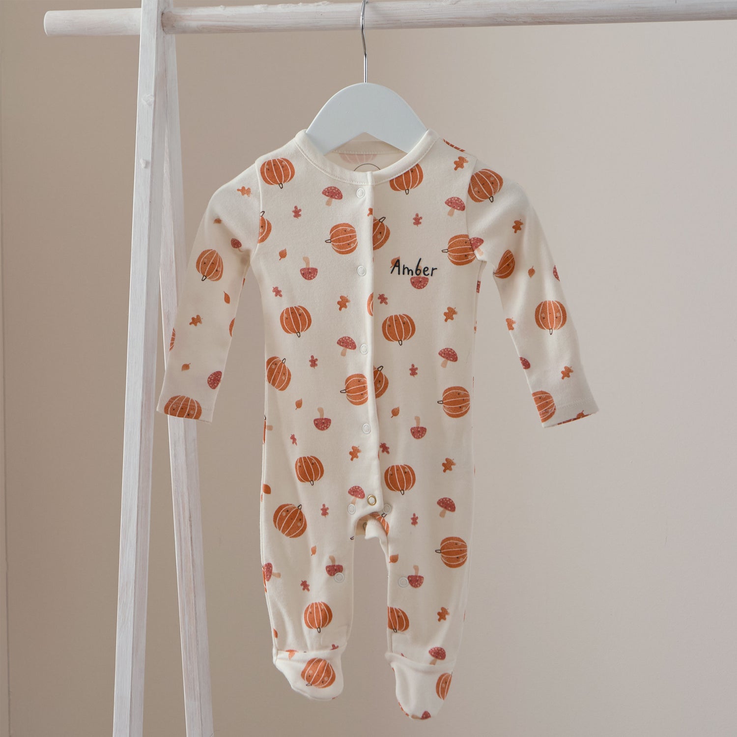 Personalised Pumpkin Organic Sleepsuit