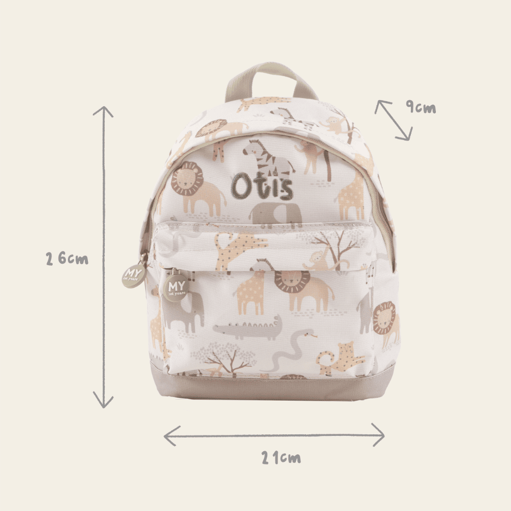 Personalised Neutral Safari Mini Backpack 