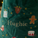 Personalised Green Embroidered Wreath Christmas Sack
