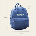 Personalised Name Medium Denim Backpack 