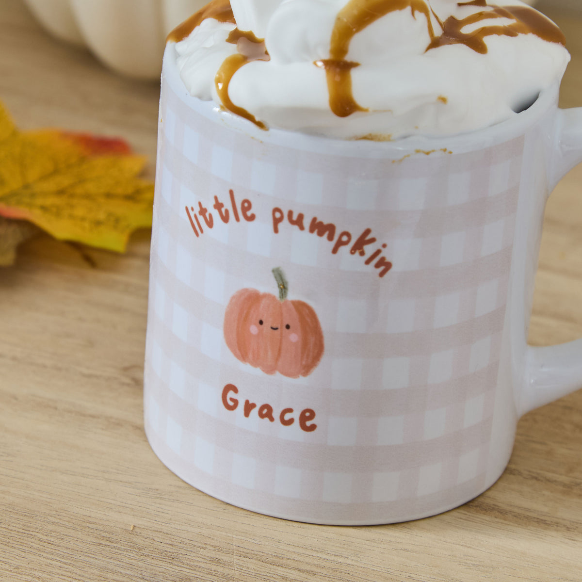Personalised Oatmeal Checkered Halloween Smug