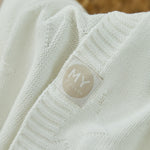 Personalized Born In 2026 Ivory Star Jacquard Baby Blanket