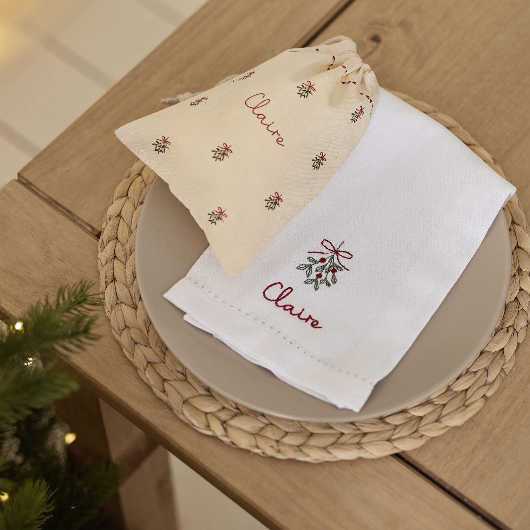 Personalised Christmas Drawstring Bag