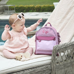 Personalised Pink and Burgundy Stripe Classic Mini Backpack