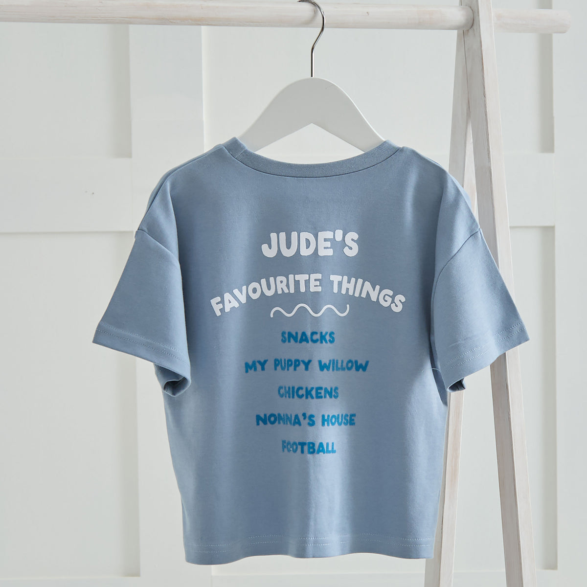 Personalised My Most Favourite Things Blue T-Shirt