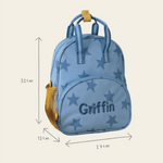 Personalised Blue Star Pocket Medium Backpack
