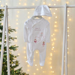 Personalised Pink Mouse Ballerina 1st Christmas Sleepsuit and Hat Set