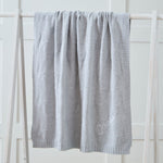 Personalized Grey Star Jacquard Baby Blanket