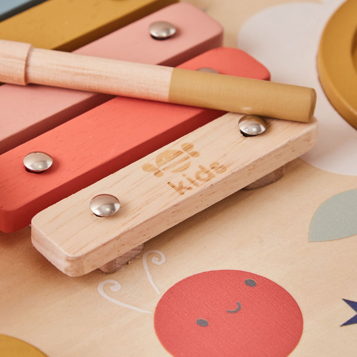 Personalised Just Bee Kids Colourful Wooden Music Table Toy