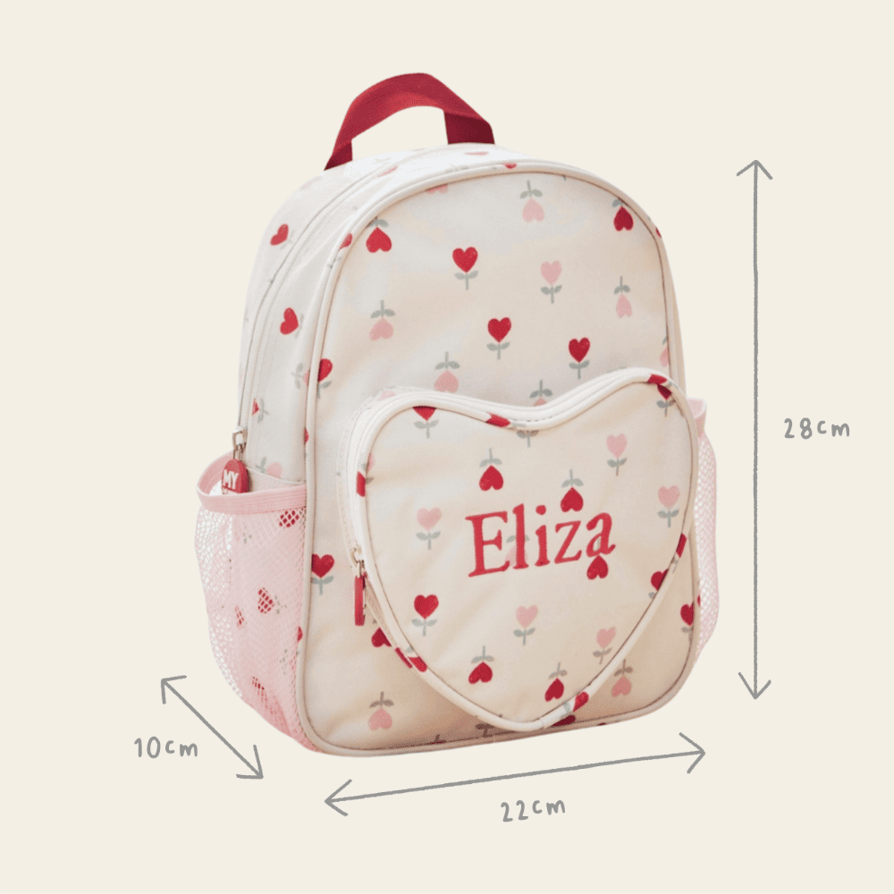 Personalised Heart Pattern Mini Backpack