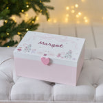 Personalised Pink Mouse Ballerina Wooden Keepsake Box FSC®
