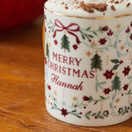 Personalised Traditional Christmas Gold Rim Mug