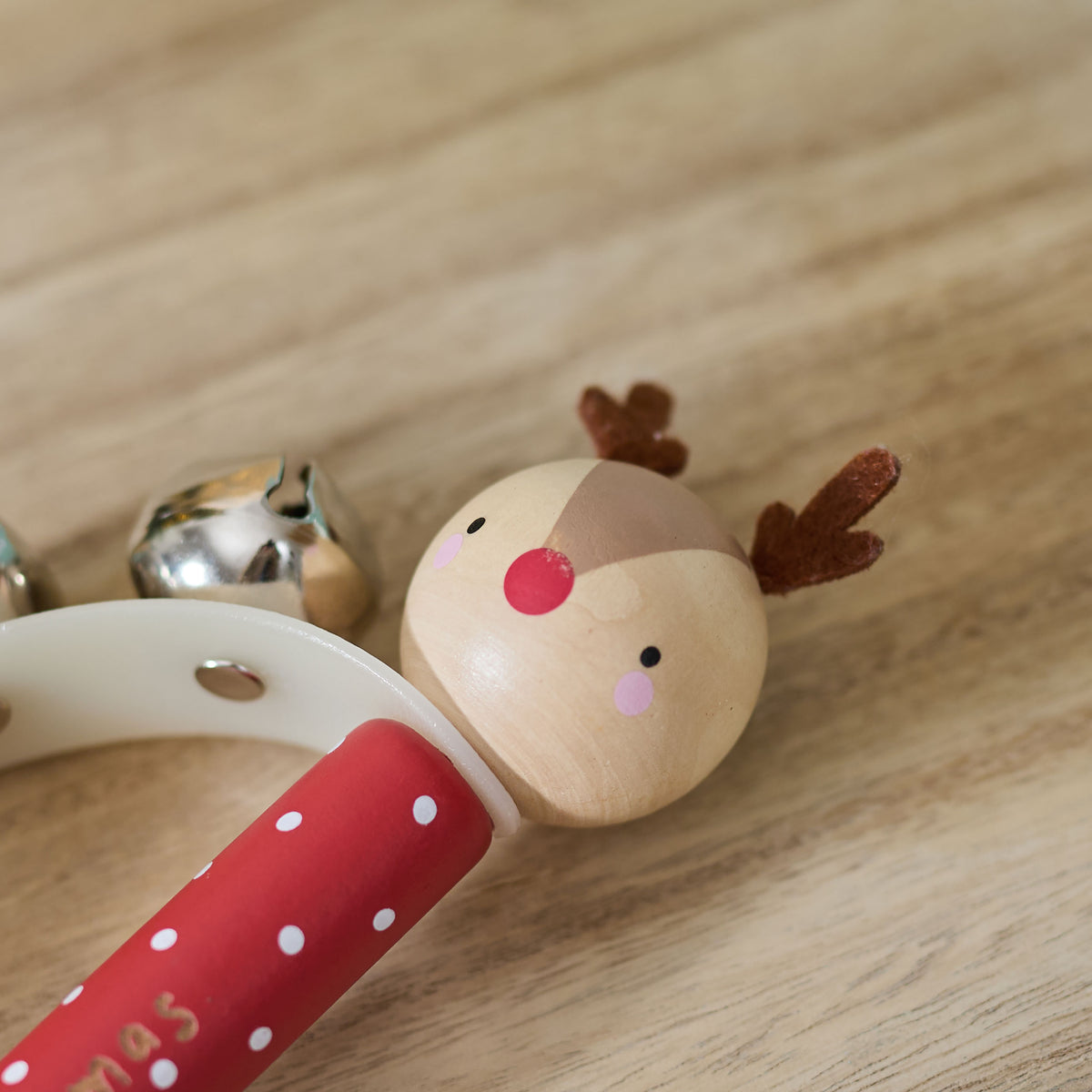 Personalised Wooden Reindeer Handbell FSC®