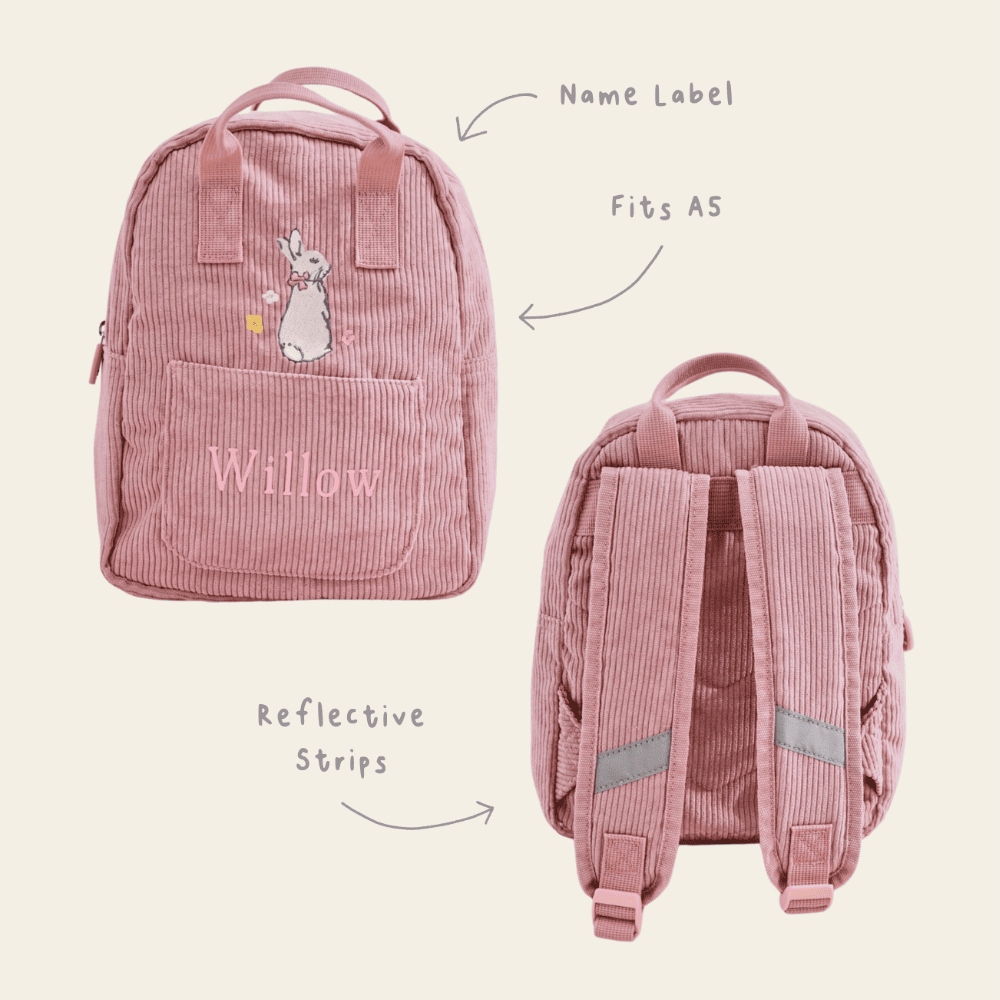 Personalised Flopsy™ Bunny Pink Cord Mini Backpack