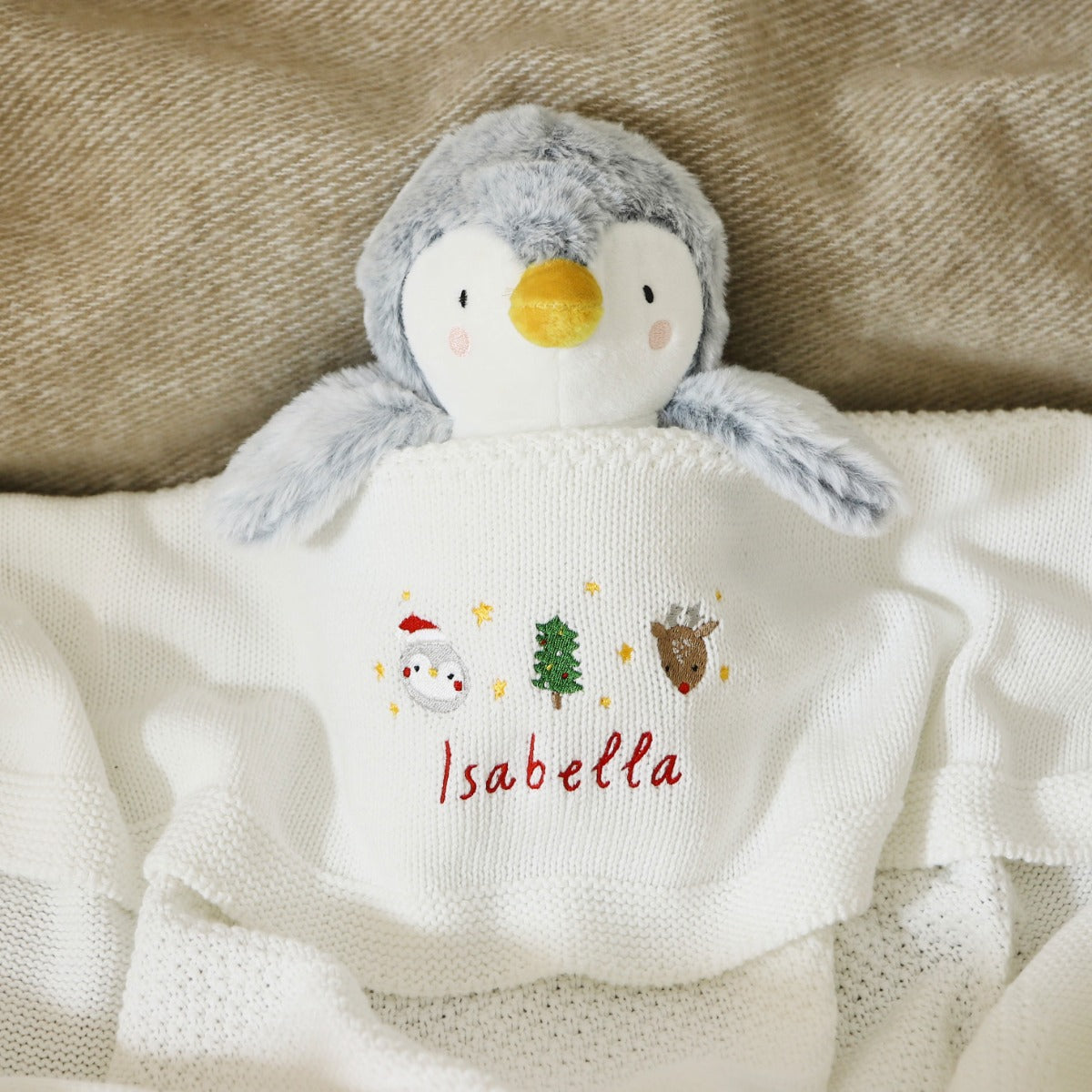 Personalized Christmas Ivory Shawl