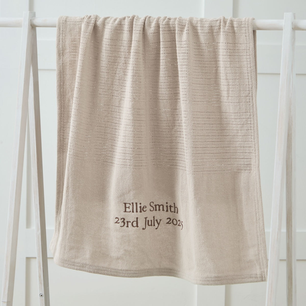 Personalized Oatmeal Cellular Blanket