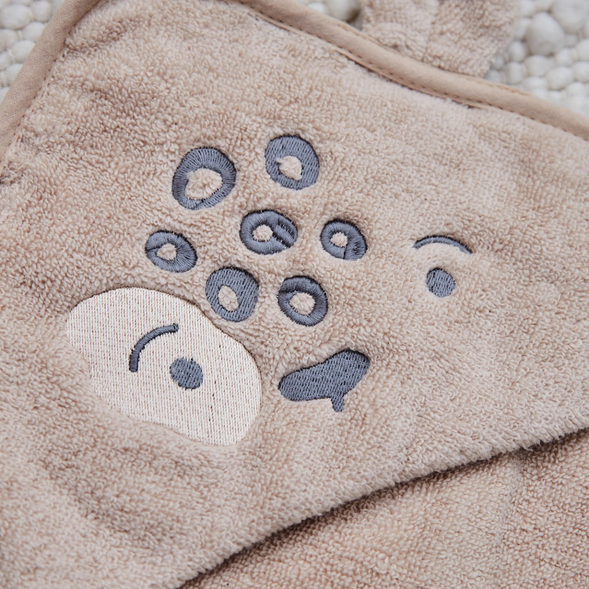 Personalized Oatmeal Leopard Small Hooded Towel