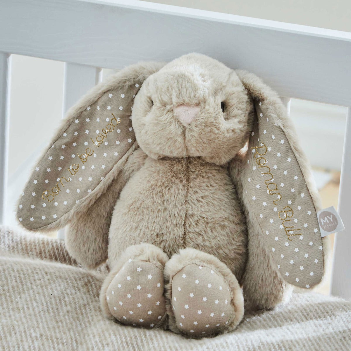 Personalised Oatmeal Plush Bunny - Embroidered