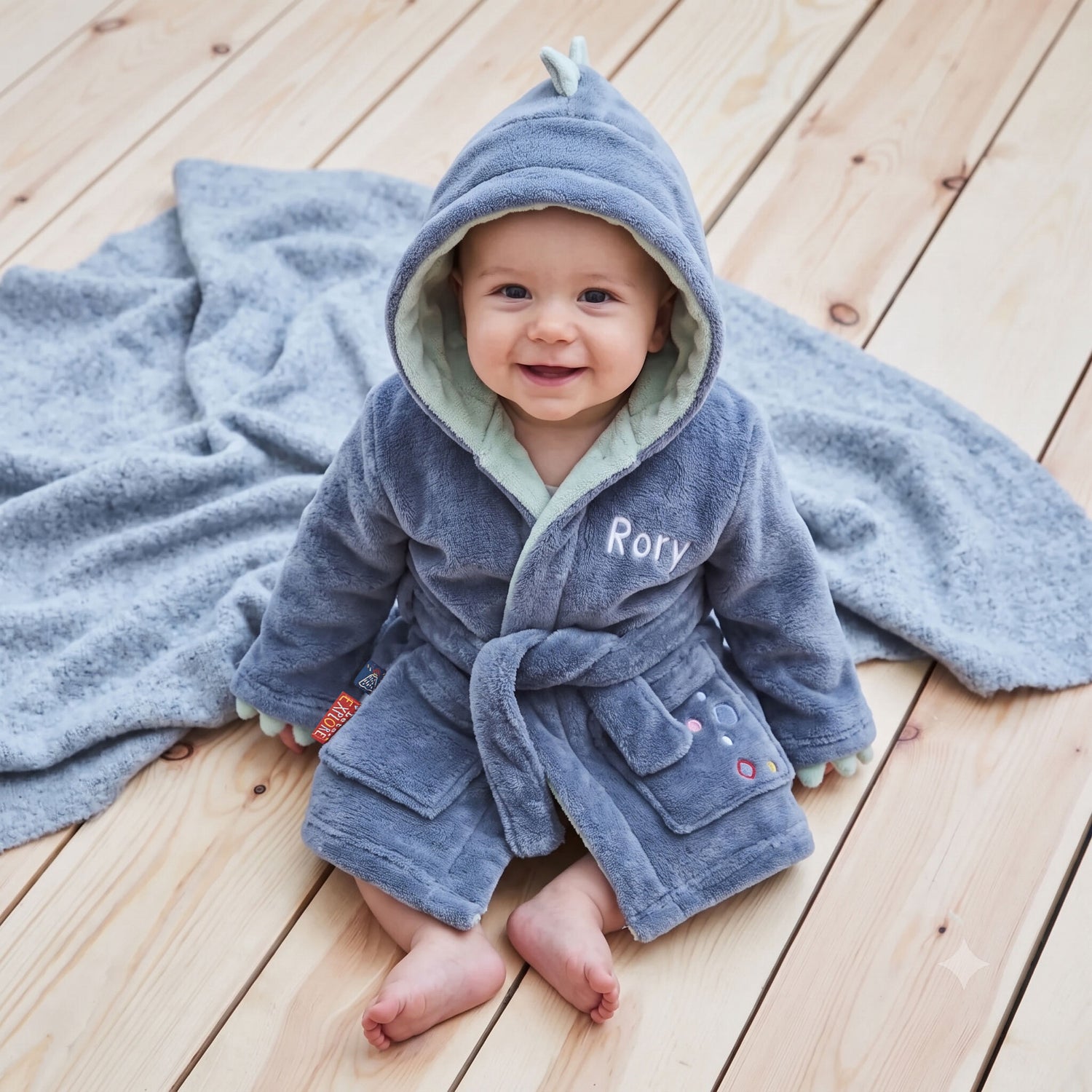 personalised baby dressing gown with cute ears reviews Grey Baby Dressing Gown 'Cute Ears' - Personalised Baby Gifts