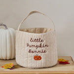 Personalised Little Pumpkin Small Cord Boo Basket