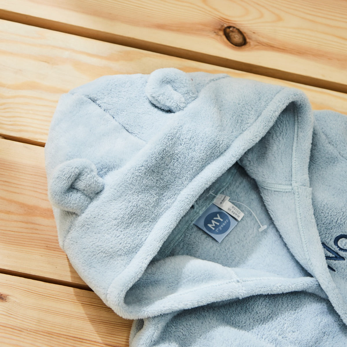 Personalized Blue Fleece Robe with Ears