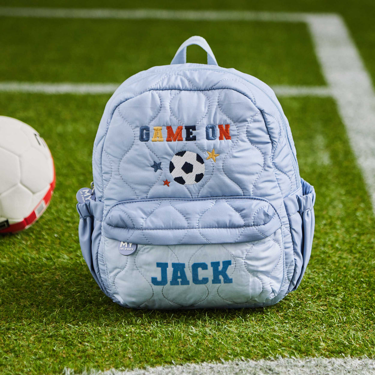 My Kids Personalised Game On Quilted Medium Backpack