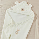 Personalised Ivory Bear Hooded Towel
