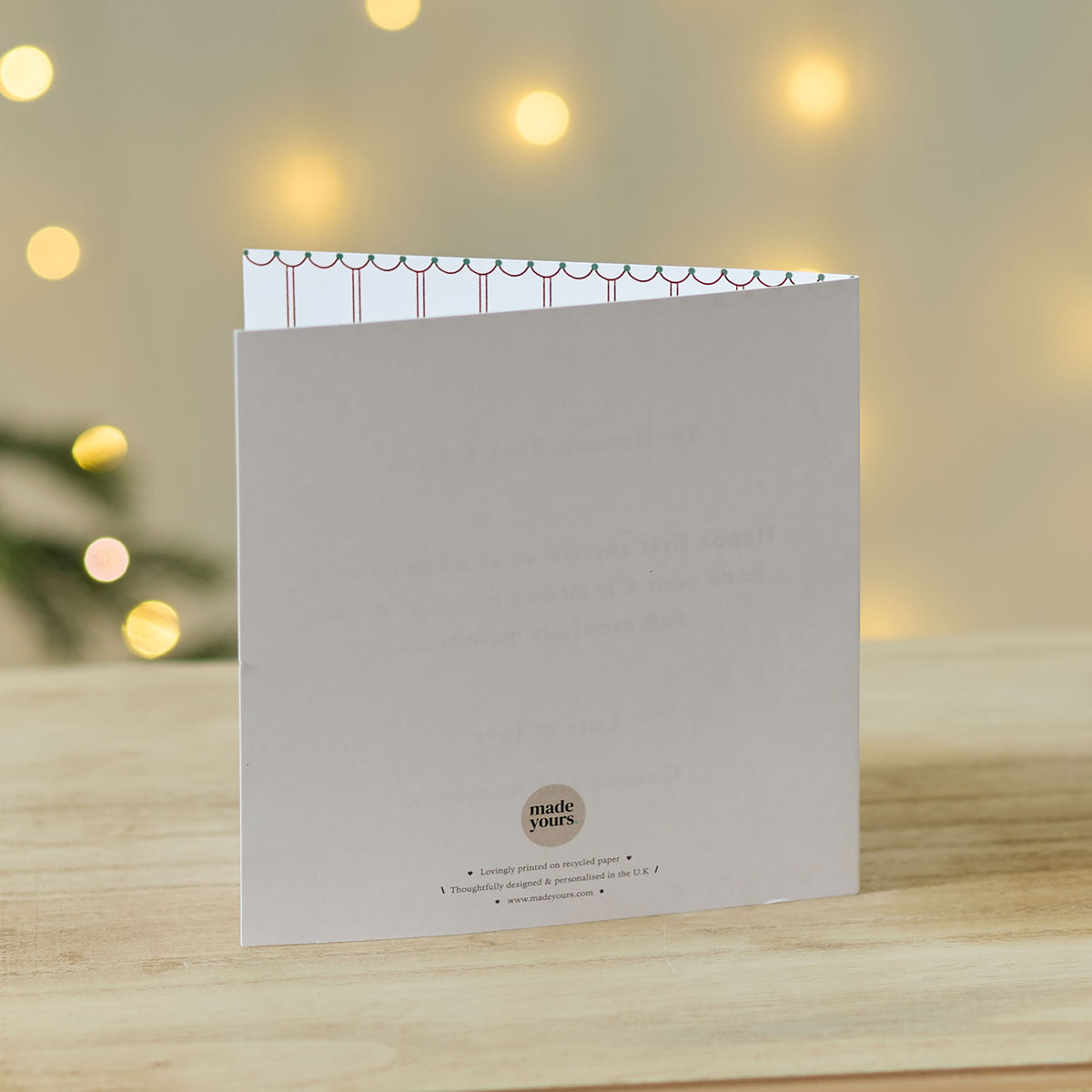 Personalised Gingerbread House Scene Christmas Card