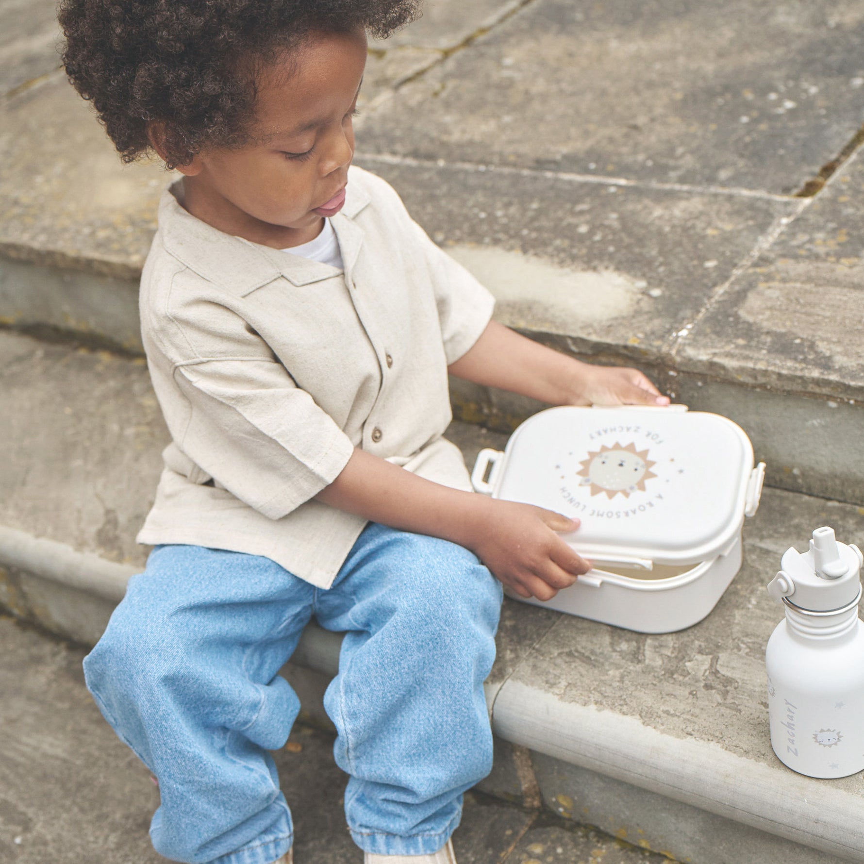 Personalised Lion White Lunchbox 
