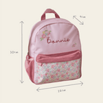 Personalised Cottage Ditsy Print Pocket Medium Backpack