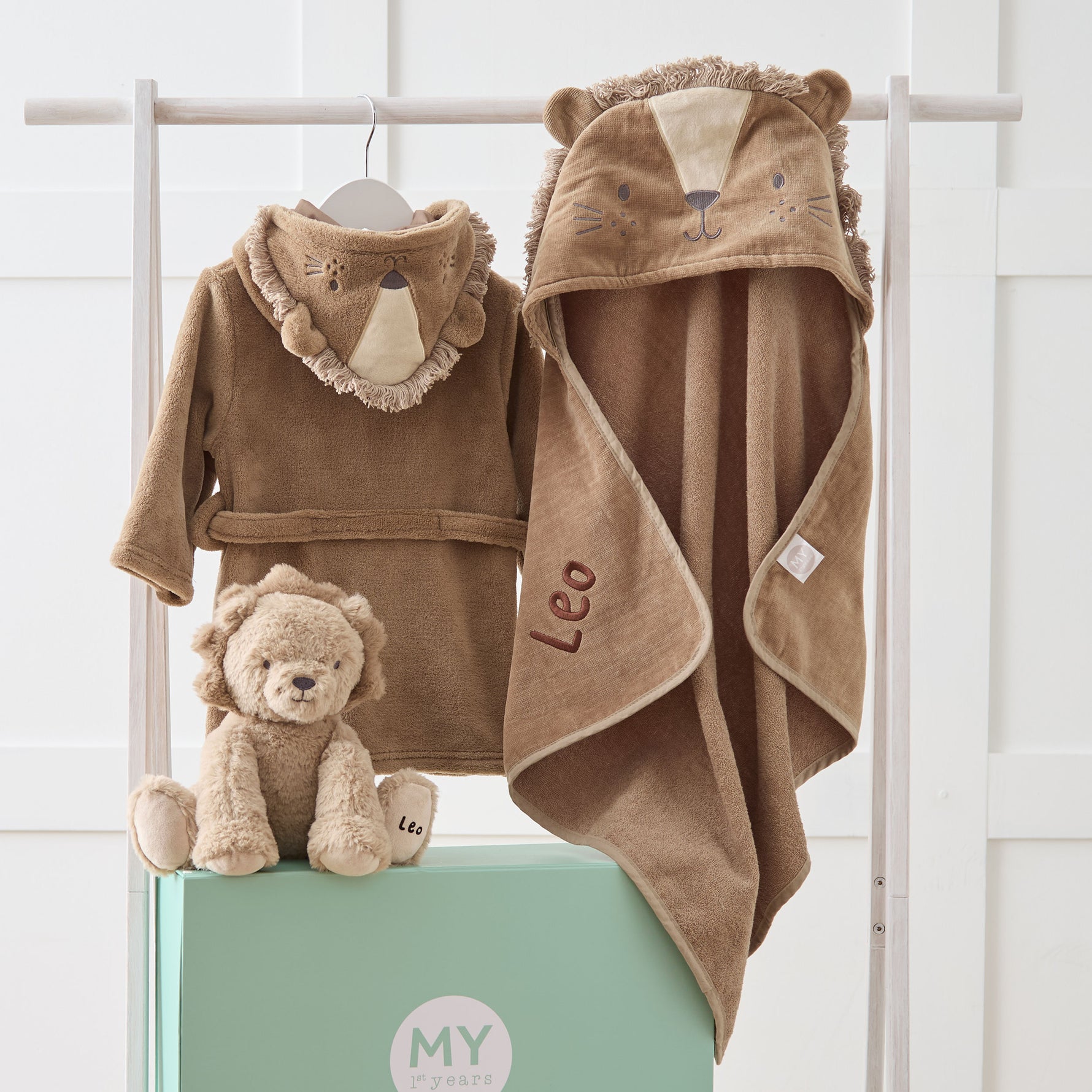 Personalised Lion Splash, Snuggle and Cuddle Set