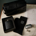 Personalised Men's Embroidered Black Wash Bag by Made Yours