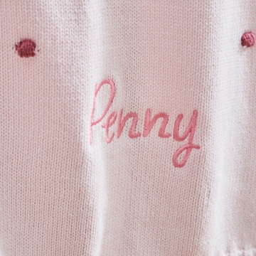 Personalised Pink Spot Bobble Blanket 