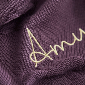 Personalised Plum Flower Jacquard Baby Blanket