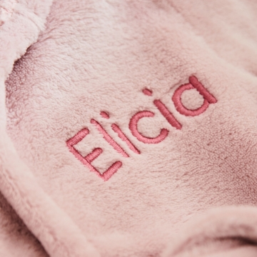 Personalised Pink Fleece Robe with Ears