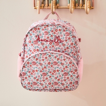 Personalised Pink Ditsy Print Classic Medium Backpack