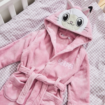 Personalised Gabby's Dollhouse Cat Pink Robe 