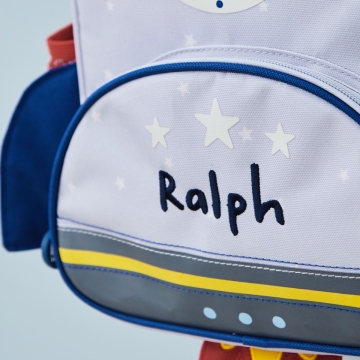 Personalised Grey Rocket Mini Backpack