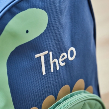 Personalised Green Dinosaur Medium Backpack