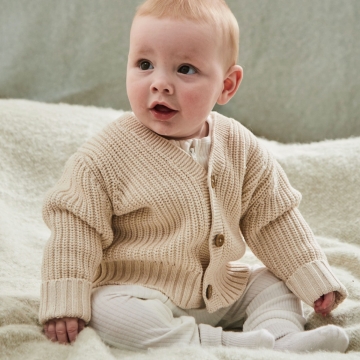 Personalised Oatmeal Knitted Cardigan