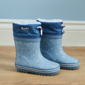 Personalised Blue Spot Rubber Welly Boots FSC®