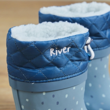 Personalised Blue Spot Rubber Welly Boots FSC®
