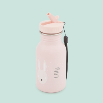 Personalised Trixie Pink Bunny 350ml Water Bottle