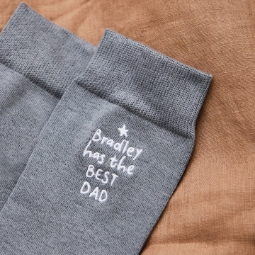 Personalised Best Dad Father's Day Dark Grey Socks