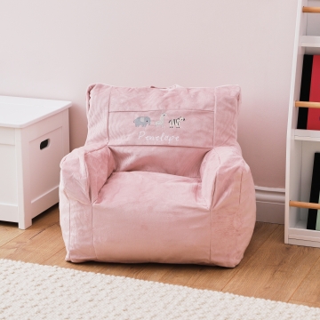 Personalised Pink Safari Cord Bean Bag Chair 